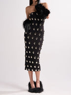 Metal Detailing Midi Dress