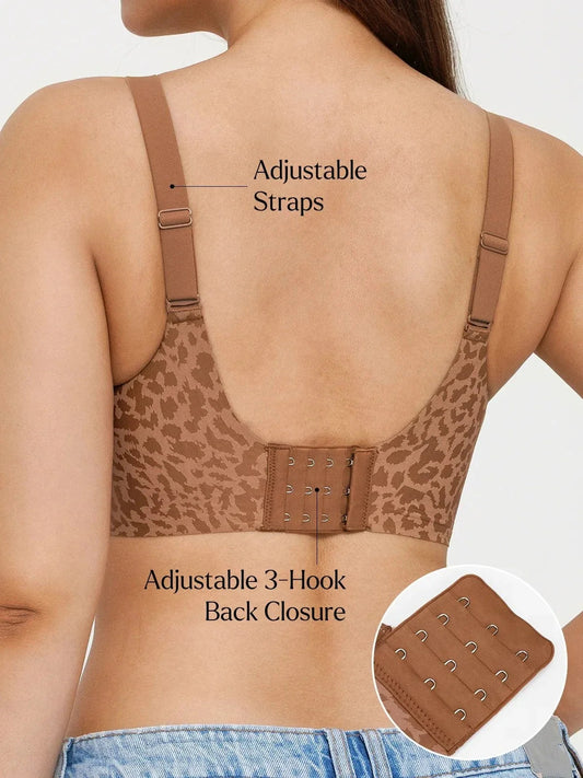 Leopard Contour Minimizer Support Bra