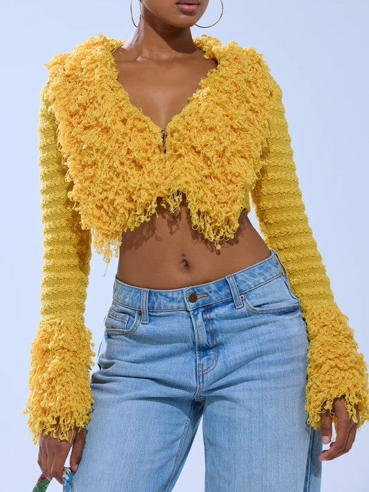 SUNSHINE QUEEN FRINGE SWEATER