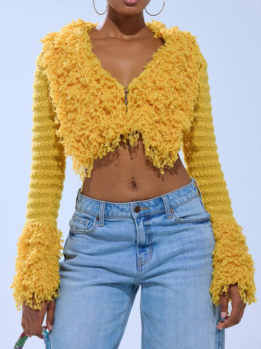 SUNSHINE QUEEN FRINGE SWEATER