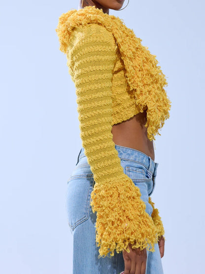 SUNSHINE QUEEN FRINGE SWEATER