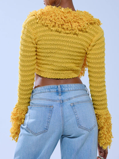 SUNSHINE QUEEN FRINGE SWEATER