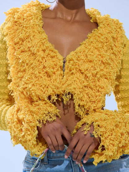 SUNSHINE QUEEN FRINGE SWEATER