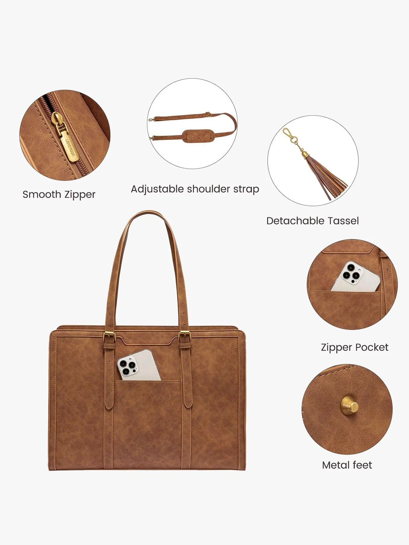 Vintage Leather Laptop Tote