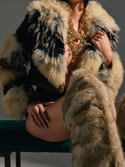 PORTIA CROPPED FAUX FUR JACKET