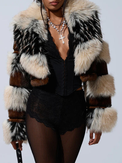 PORTIA CROPPED FAUX FUR JACKET