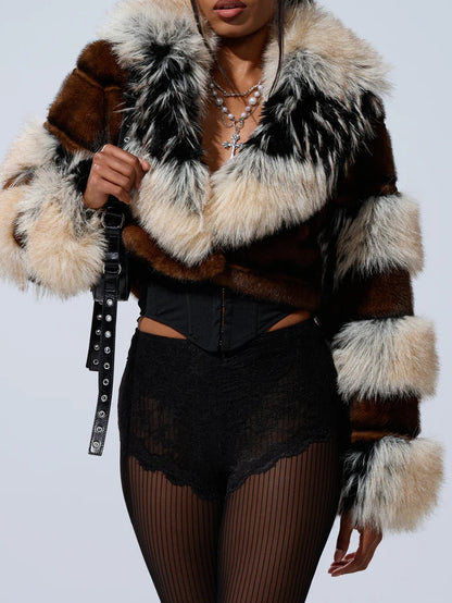 PORTIA CROPPED FAUX FUR JACKET