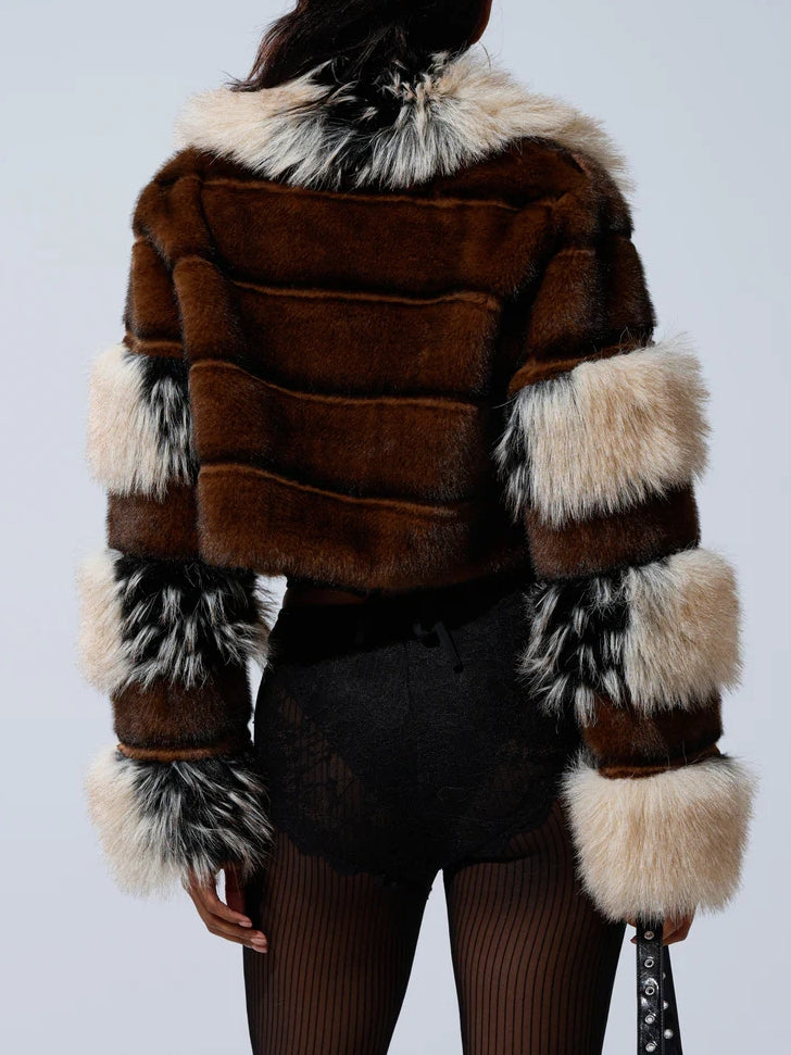 PORTIA CROPPED FAUX FUR JACKET