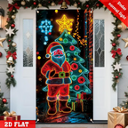 Fluorescent Christmas Door Cover Party Banner