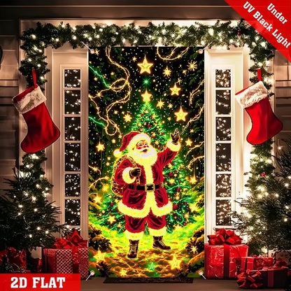 Fluorescent Christmas Door Cover Party Banner