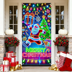 Fluorescent Christmas Door Cover Party Banner