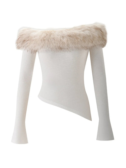 Faux Fur Collar Top