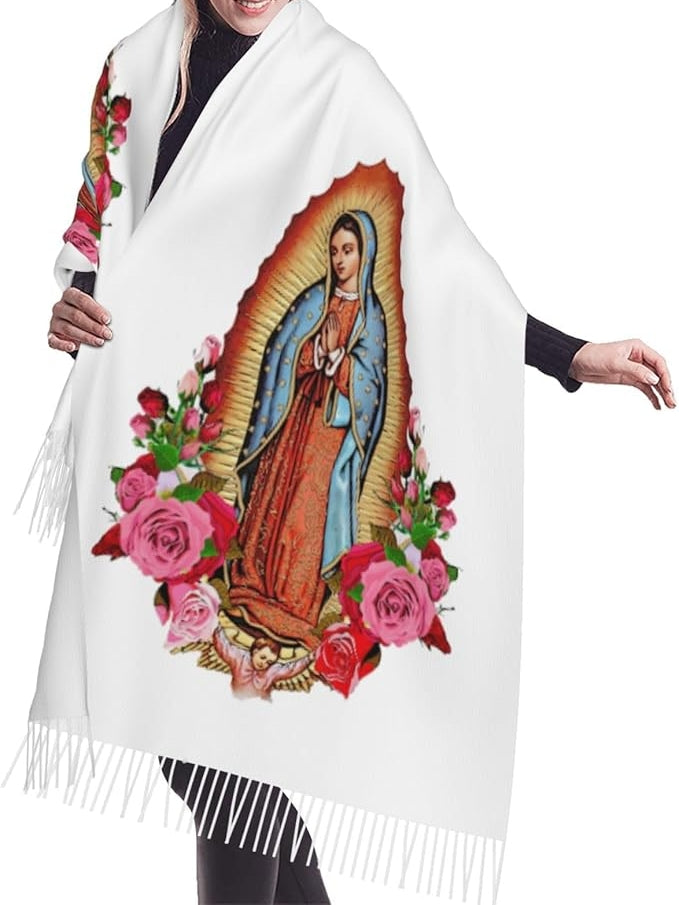 Virgin Mary Soft Warm Pashmina Scarf Tassel Scarves