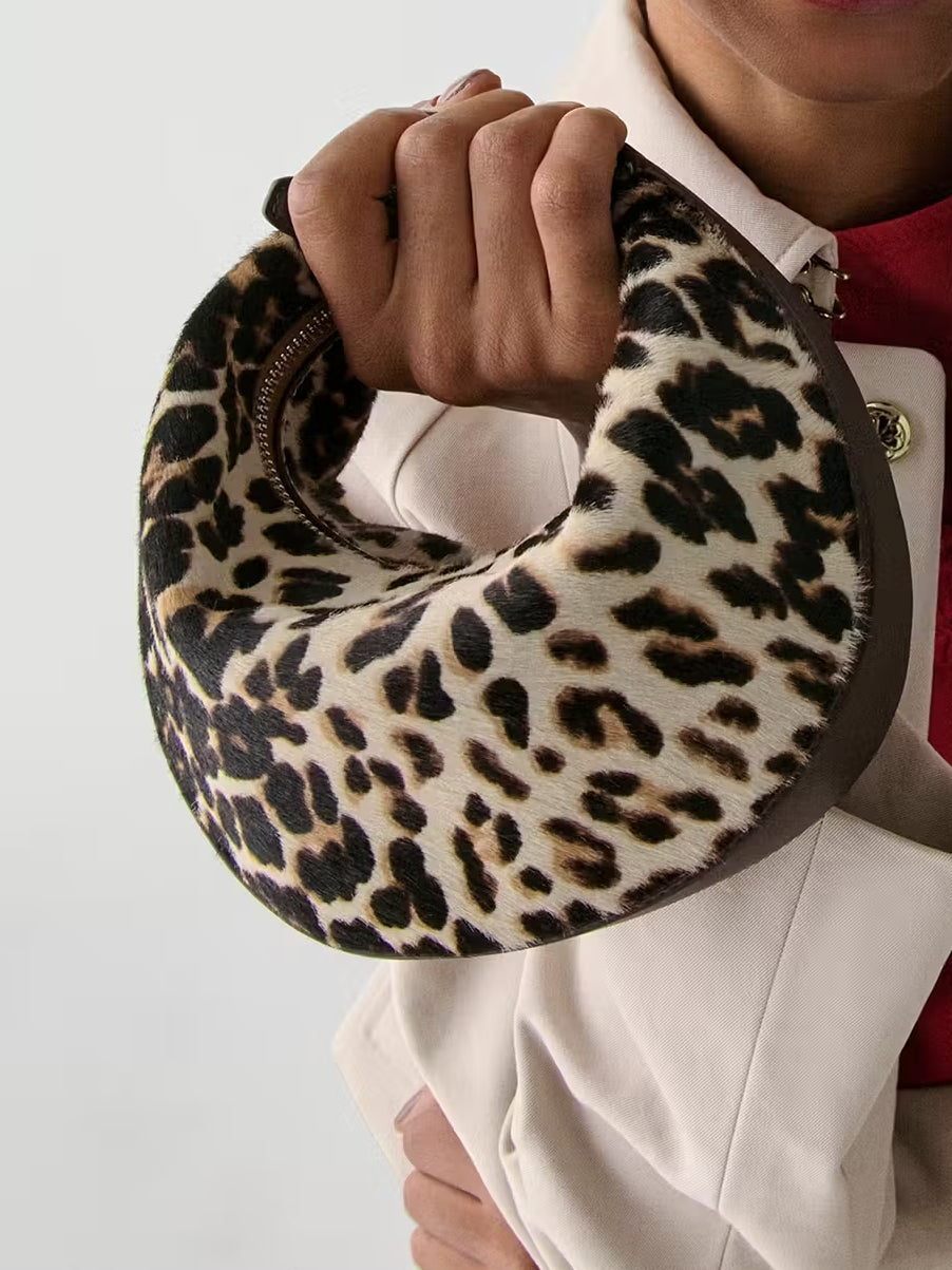 Leopard Haircalf Crossbody Bag