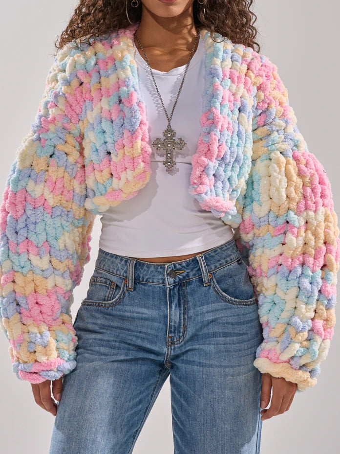 CHUNKY CHENILLE KNIT CARDIGAN