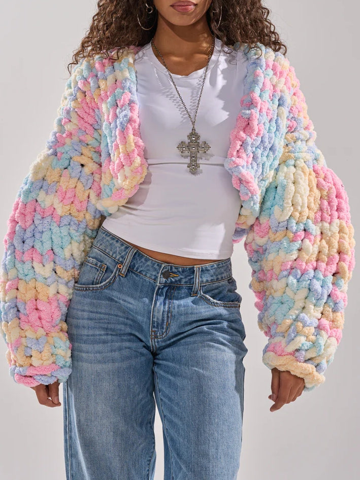 CHUNKY CHENILLE KNIT CARDIGAN