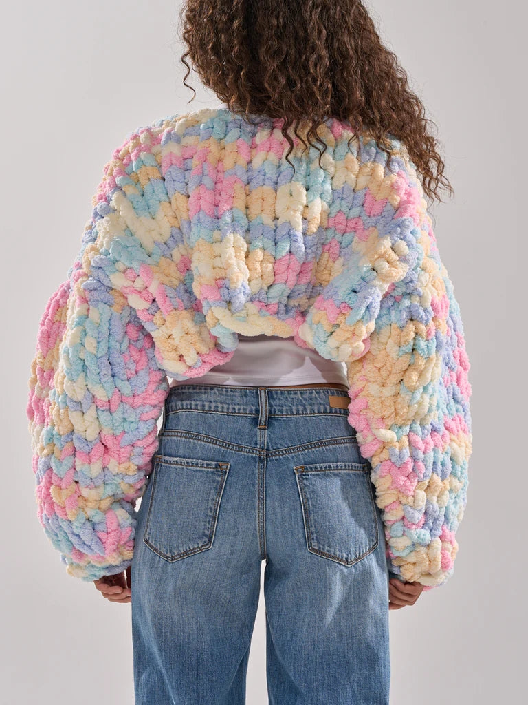 CHUNKY CHENILLE KNIT CARDIGAN