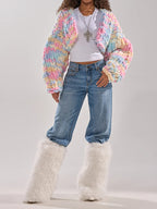 CHUNKY CHENILLE KNIT CARDIGAN