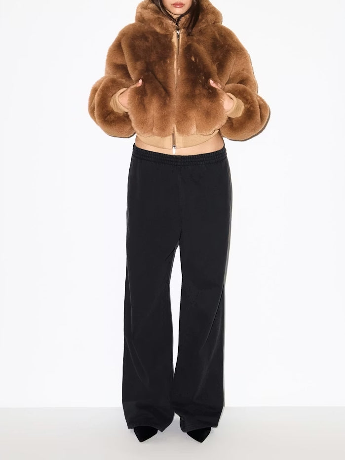 Faux Fur Zip-up Jacket