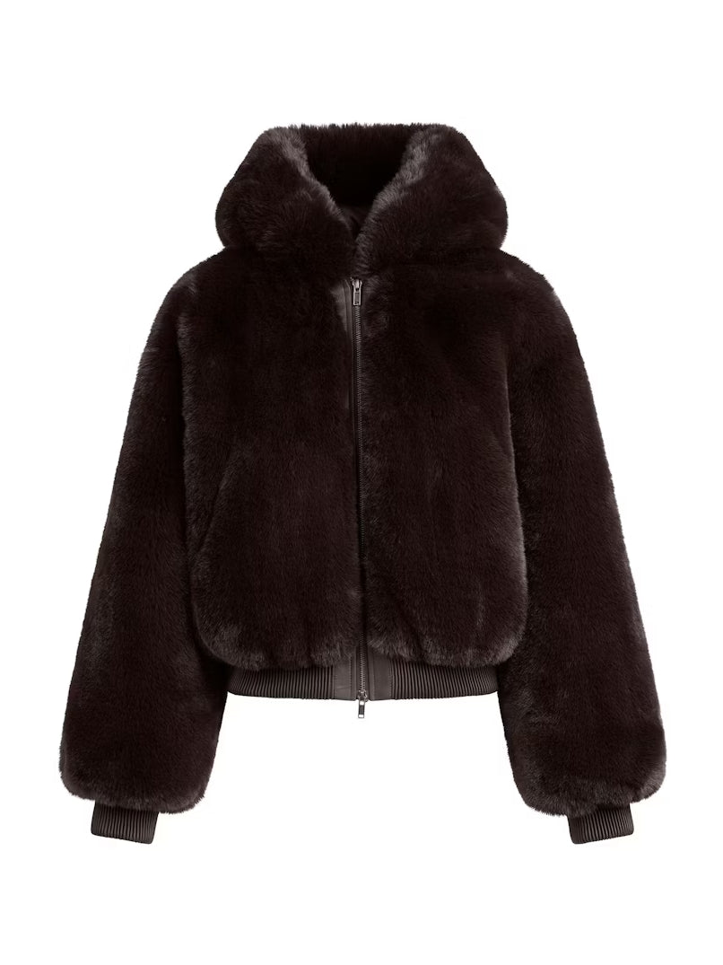 Faux Fur Zip-up Jacket
