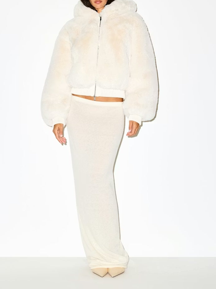 Faux Fur Zip-up Jacket