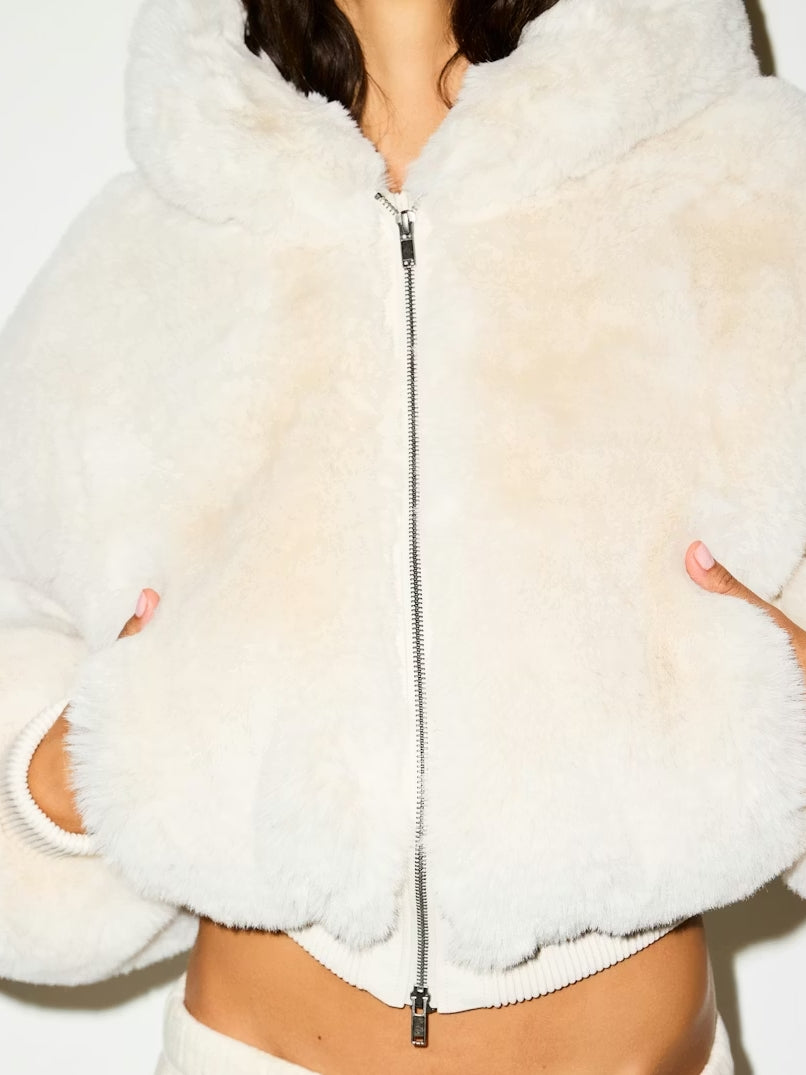 Faux Fur Zip-up Jacket
