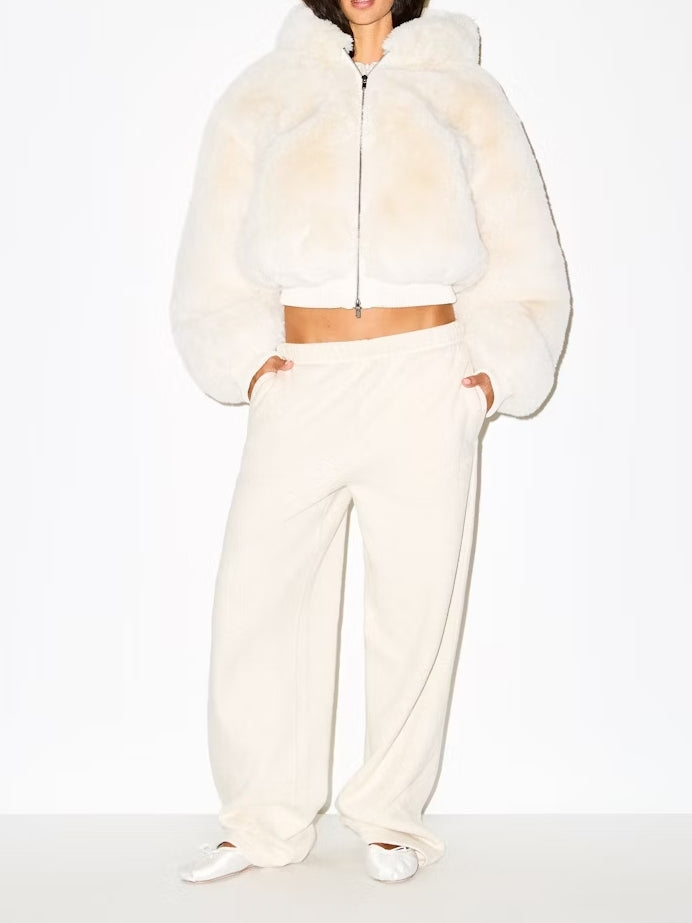 Faux Fur Zip-up Jacket