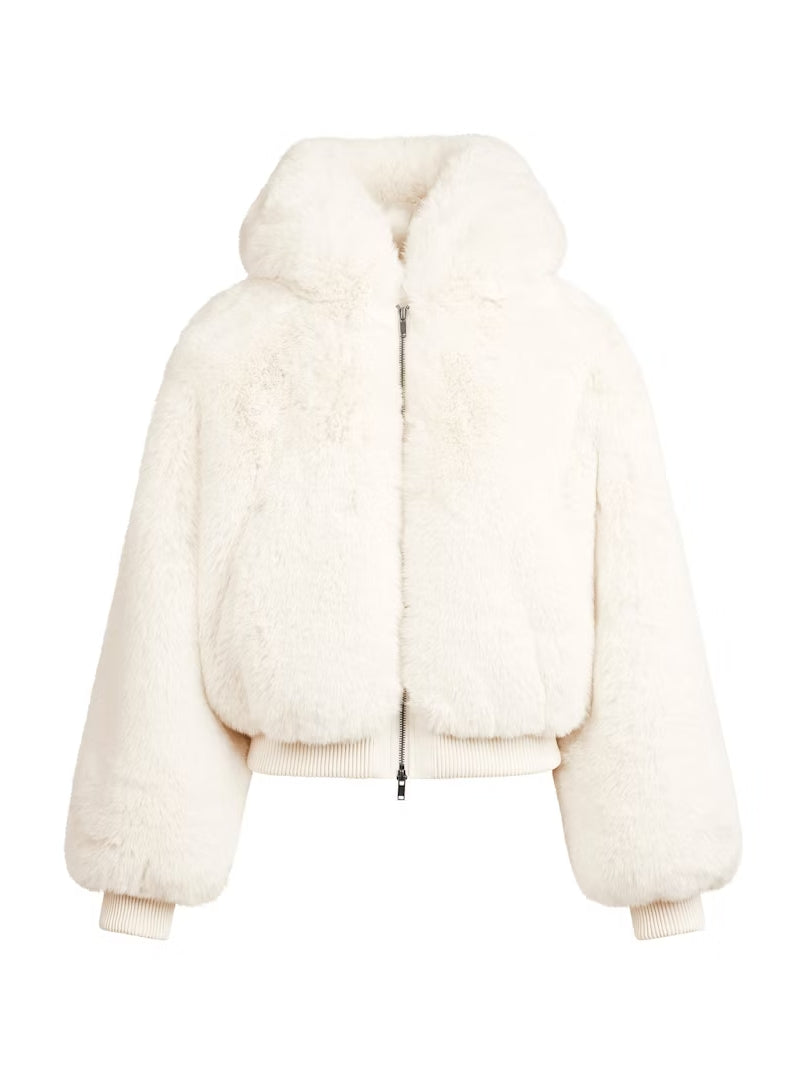 Faux Fur Zip-up Jacket