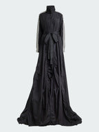 Zippered Waist-Cinching Sporty Maxi Dress