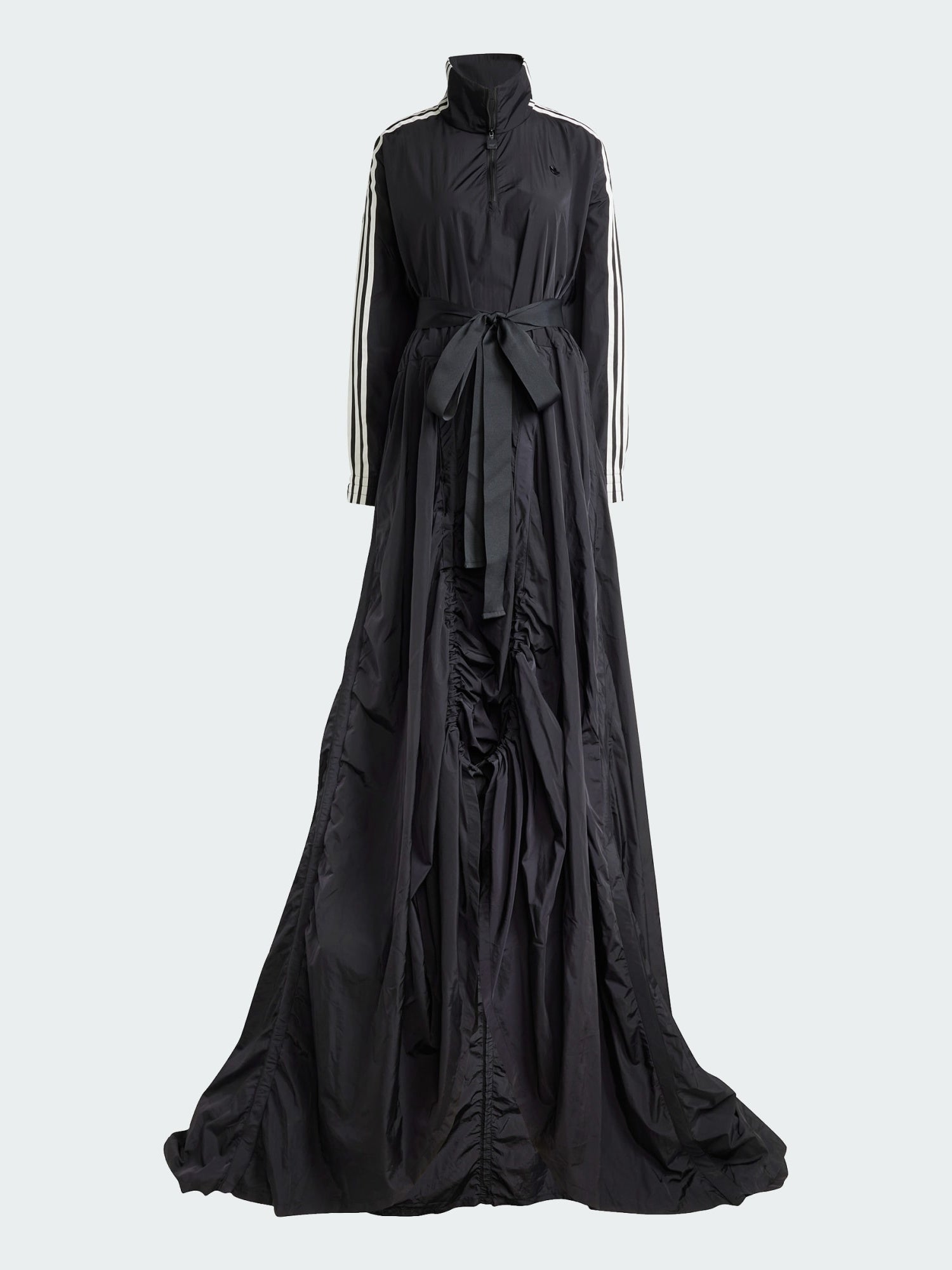 Zippered Waist-Cinching Sporty Maxi Dress