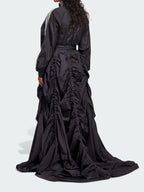 Zippered Waist-Cinching Sporty Maxi Dress