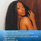New Afro V Part With Curly In The End Wig