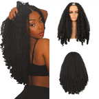 New Afro V Part With Curly In The End Wig