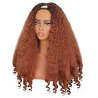 New Afro V Part With Curly In The End Wig