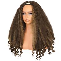 New Afro V Part With Curly In The End Wig