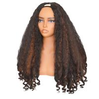 New Afro V Part With Curly In The End Wig