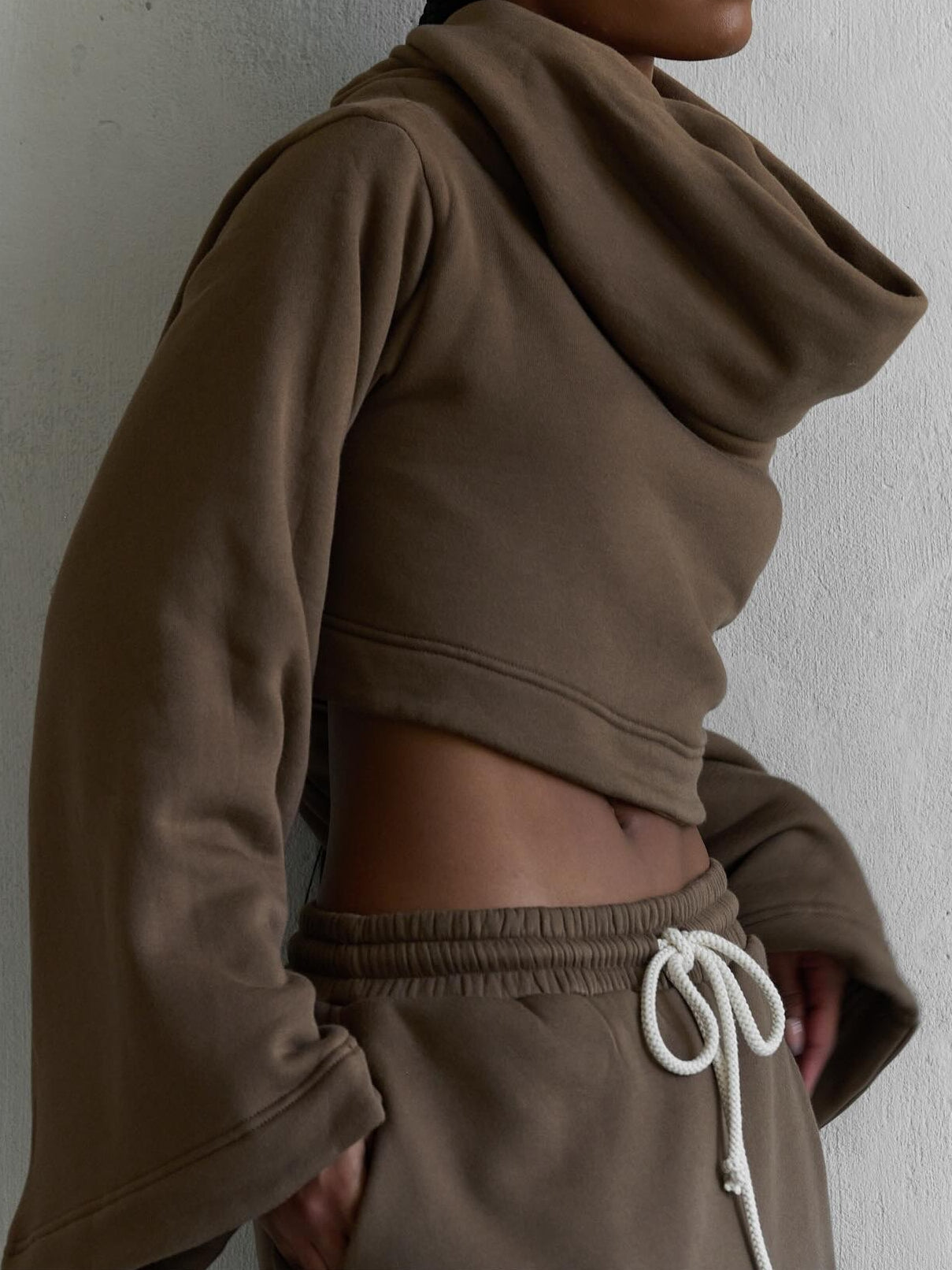 Hooded Drawstring Waist Suit
