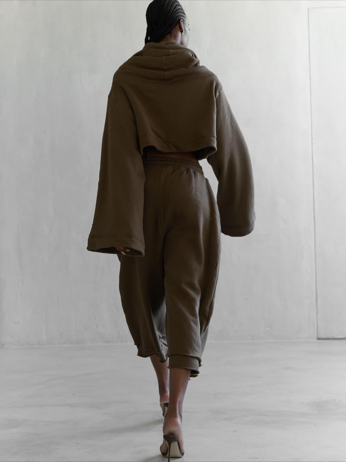 Hooded Drawstring Waist Suit
