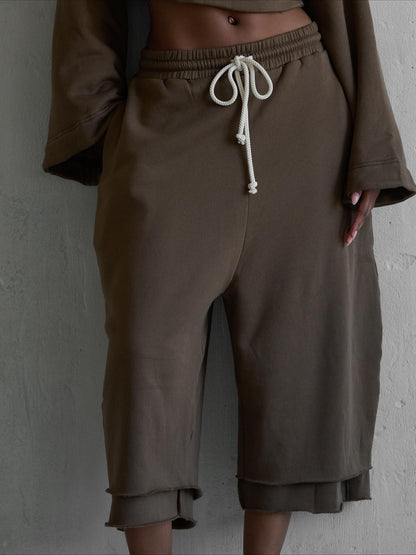 Hooded Drawstring Waist Suit
