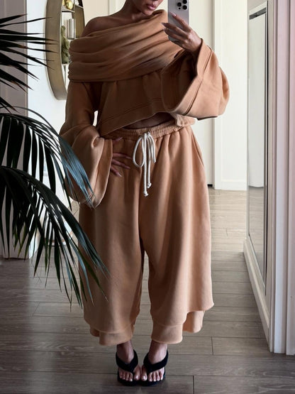 Hooded Drawstring Waist Suit