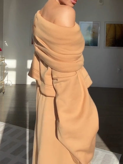 Hooded Drawstring Waist Suit