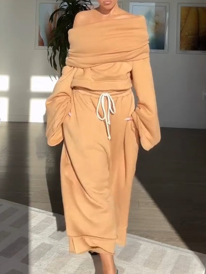 Hooded Drawstring Waist Suit
