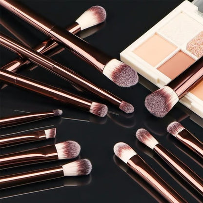 20-piece Coffee-coloured Makeup Brush Set
