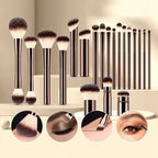 20-piece Coffee-coloured Makeup Brush Set