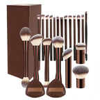 20-piece Coffee-coloured Makeup Brush Set