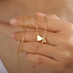 Golden Heart Letter A-Z Necklace