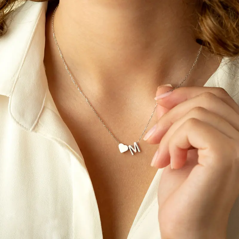 Golden Heart Letter A-Z Necklace