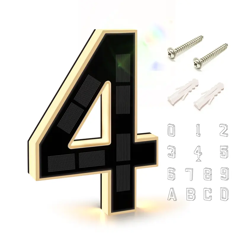 Solar Lighted House Numbers For Outside