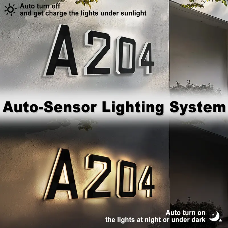 Solar Lighted House Numbers For Outside