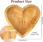 Wooden Heart Shaped Prayer Bowl With 24 Prayer Cards